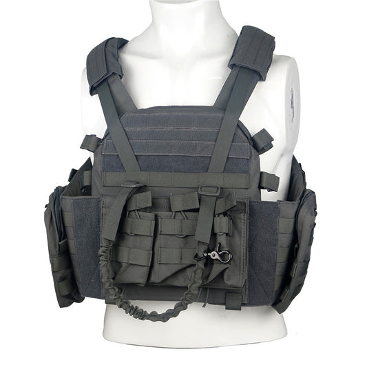 Gray fully loaded tactical plate carrier