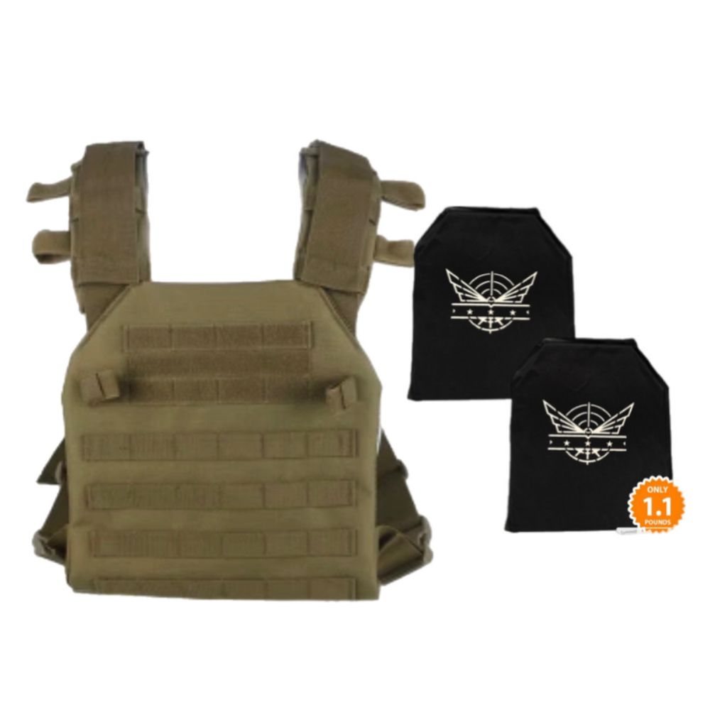 2 Level IIIA UHMWPE Soft Armor Plates | Coyote Tan