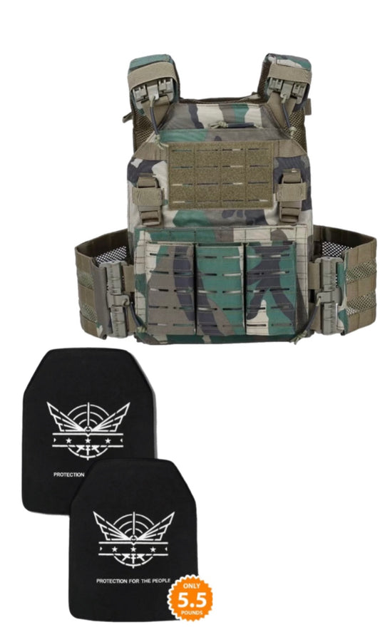 Level IV set with quick release plate carrier