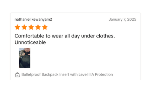 Review of bulletproof insert.
| level4armor