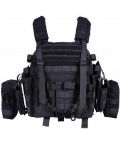 Fully loaded tactical plate carrier- Black