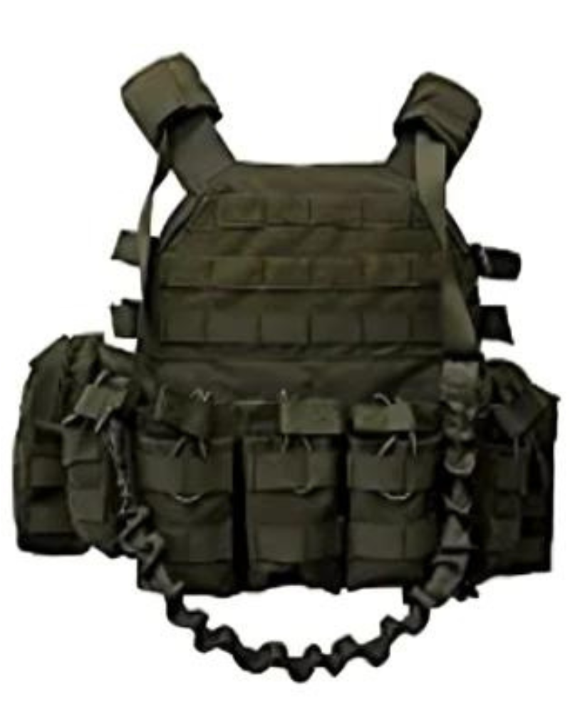 Fully loaded tactical plate carrier OD Green