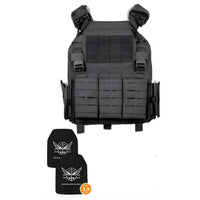Level III+ quick release plate carrier set in black