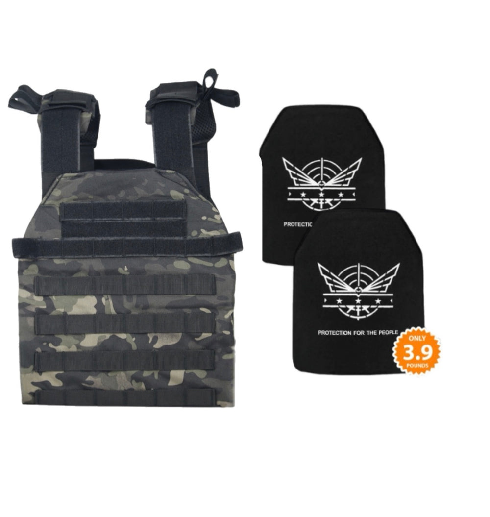 Level III+ Silicon Carbide Plates | Black Camo