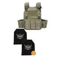 Level IIIA OD green quick release plate carrier set