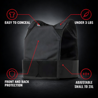 Vest features: easy to conceal, under 3 lbs, front and back protection, adjustable small to 2XL