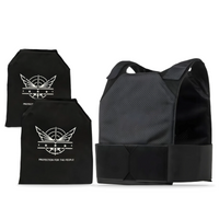 The concealed vest and its two soft panels on a white background