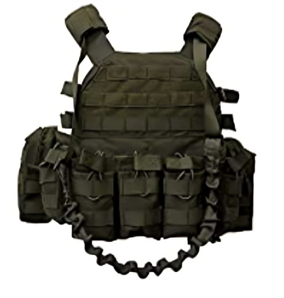Fully loaded tactical plate carrier black